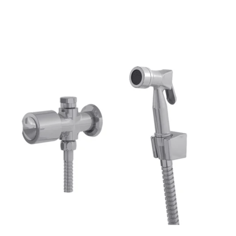 Ducha Higiênica C/ Derivação Gatilho Metal Flex 1/2" Ouro Cromado - Fani